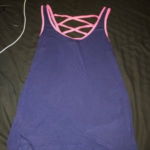 Blue and pink tank top